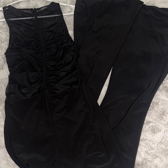 Fashion Nova Black Mesh Detail Jumpsuit - Picture 6 of 6